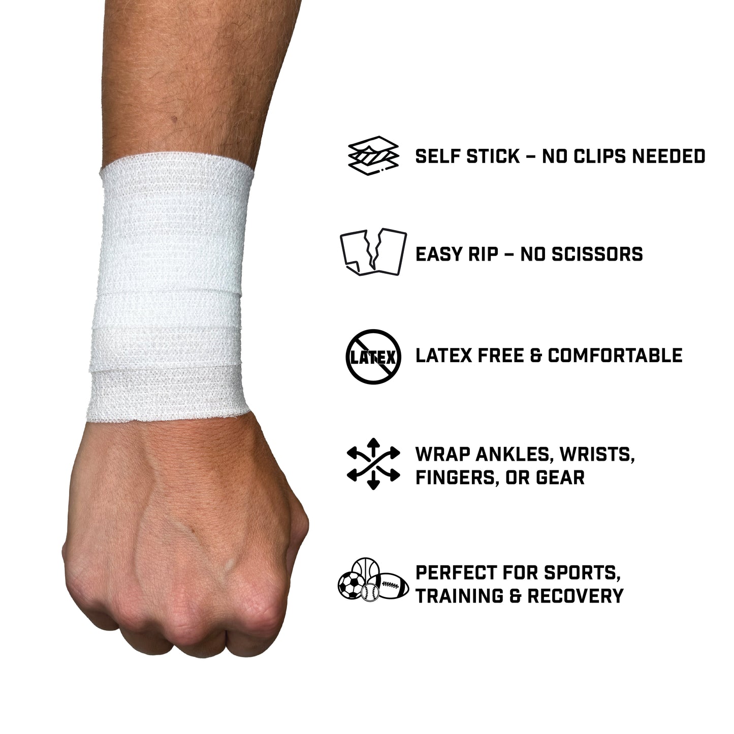 White Self Stick Athletic Tape
