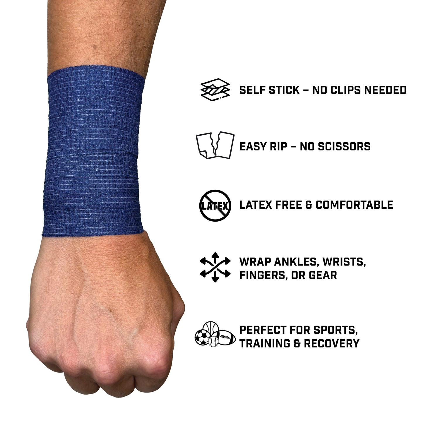 Navy Self Stick Athletic Tape