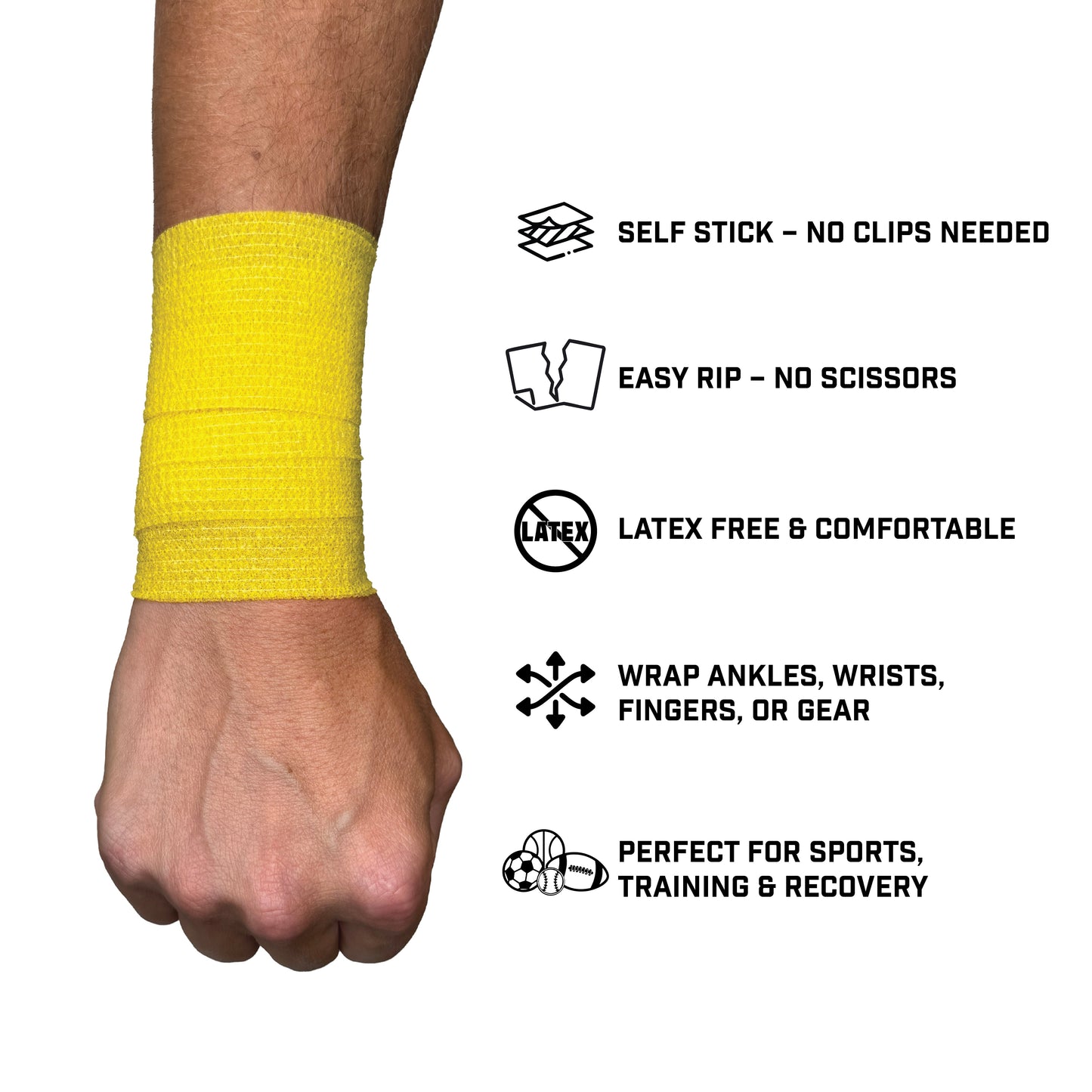Yellow Self Stick Athletic Tape