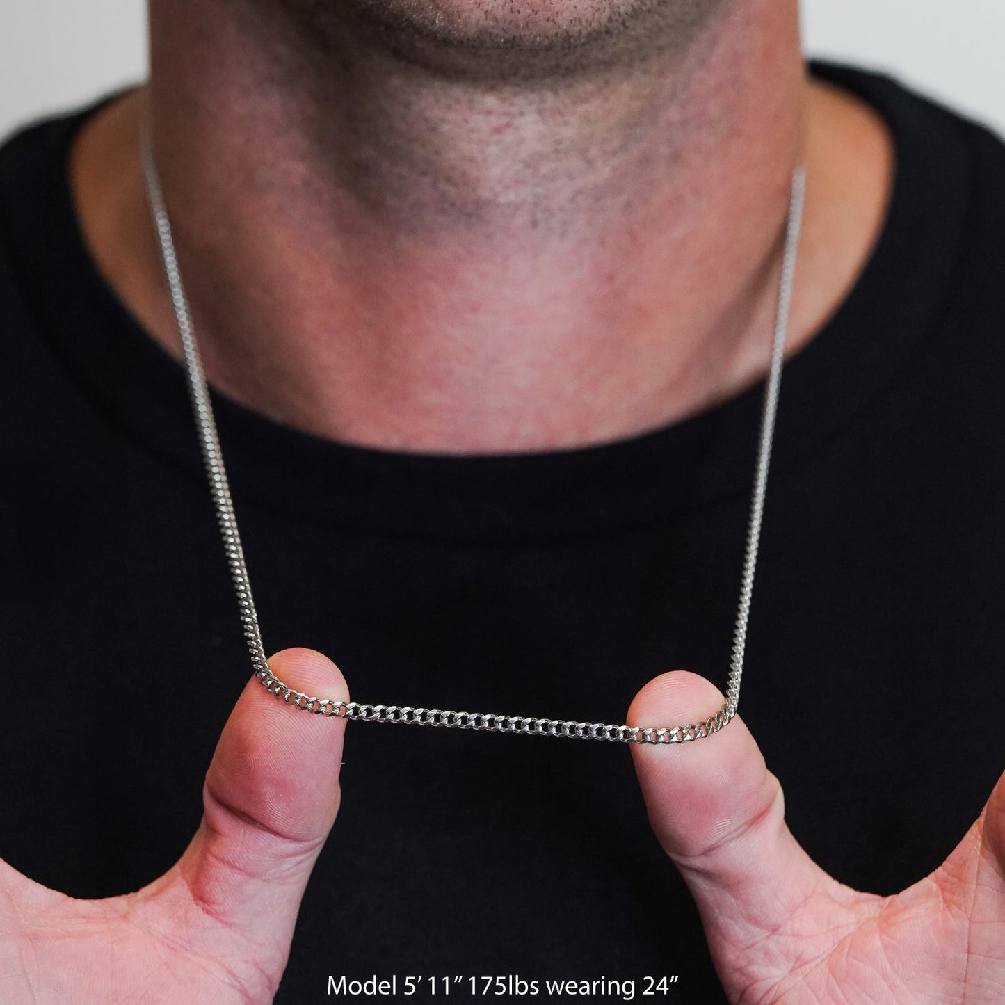 3mm Cuban Link Chain Necklace - Stainless Steel