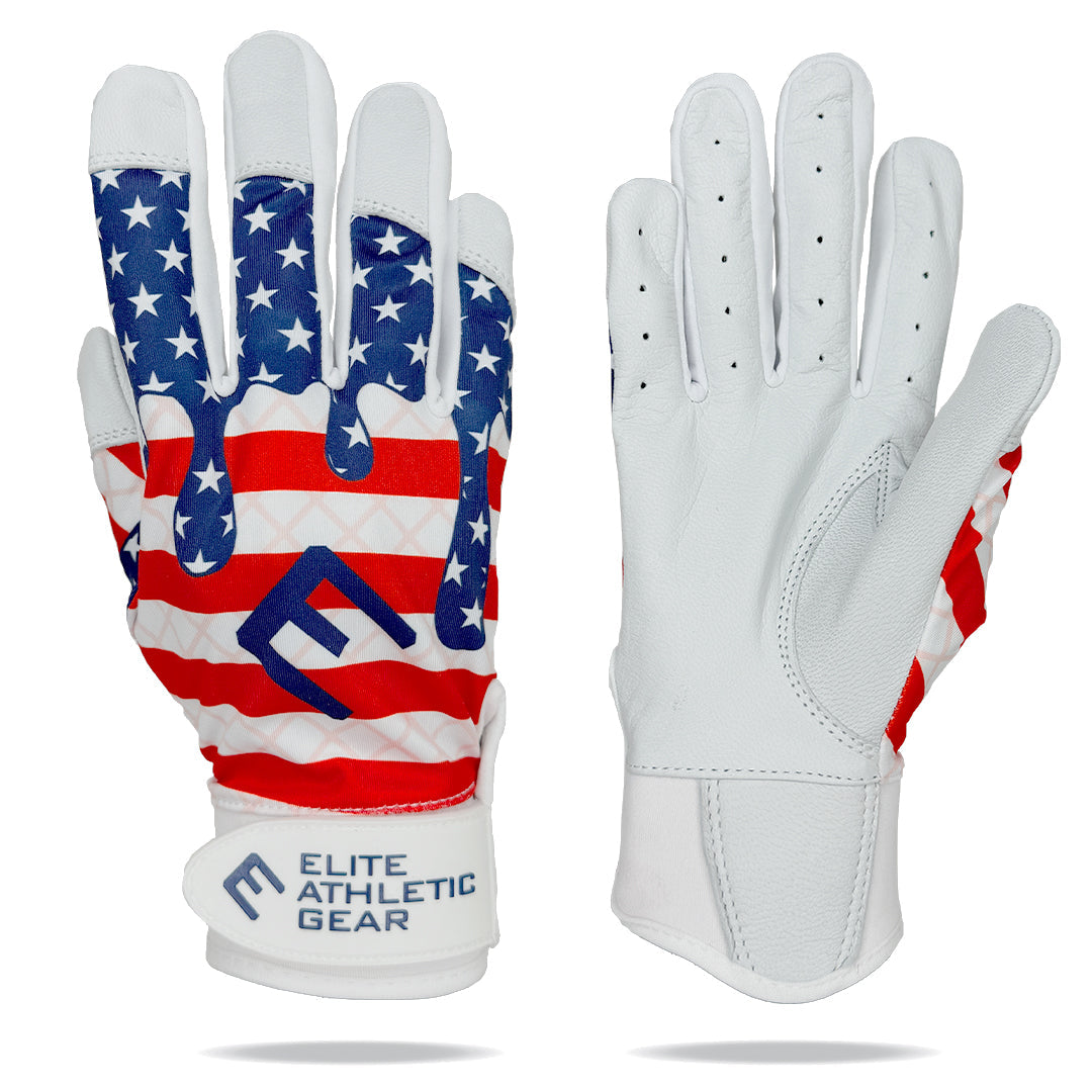 USA Flag Ice Cream Batting Gloves